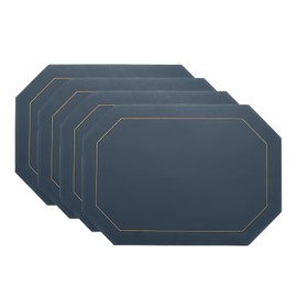 Faux Leather Placemats,Wipeable Dual Sided,Set of 4