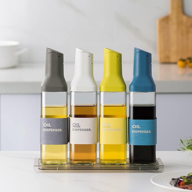 LIBFITH Ölflasche 500 ml Olivenöl Flasche Automatisches Öffnen für BBQ,