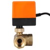 Motorized Ball Valve L Shape Orange Brass Electric Valves 3‑Wire