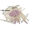 Small Pink Matches, Pack of 100 1.95" Natural Wood, with