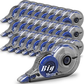 24 Pcs Correction Tape Eraser Original Correction Wide Tape Easy to Use White Tape Applicator Translucent Dispenser Shows for School Office Note Journal Scrapbooking, 0.2 Inch x 39.4 Feet