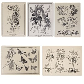 ROSENICE Patterned Tattoo Temporary Tattoos Stickers Practice Skin for Beginner 20x15CM - 5 Sheet