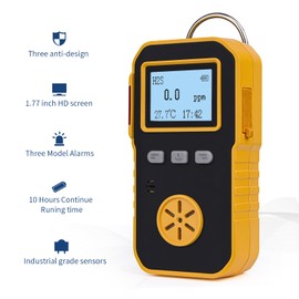 H2S Monitor Clip on, Hydrogen Sulfide Gas Detector, Portable Rechargeable Single Gas Meter with Vibration, Visual Audible and Light Alarms, 14h Long Battery Life, Explosion-Proof, for Worker Industry