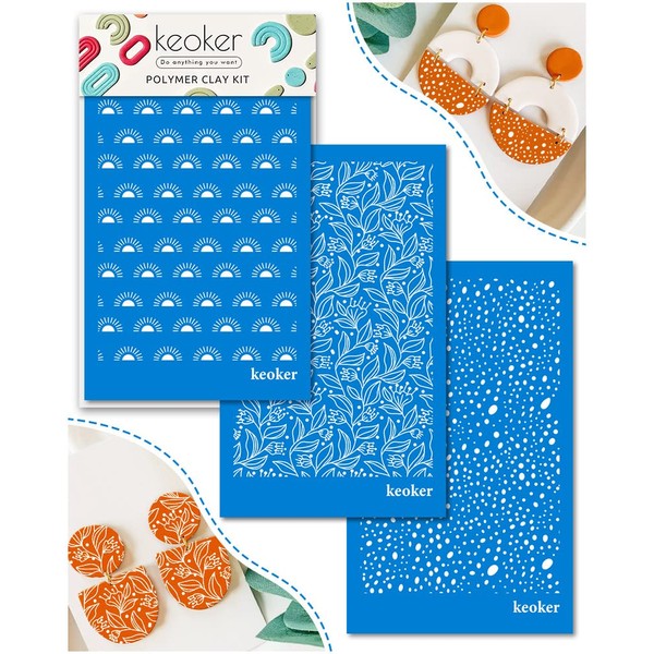 KEOKER Polymer Clay Silk Screen, Silk Screen Stencils for Polymer