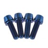 Dingtai チタン合金の自転車ブレーキブレーキテーパーキャップボルトM6x18 /20mm 4本入 (M6x20mm, 青)