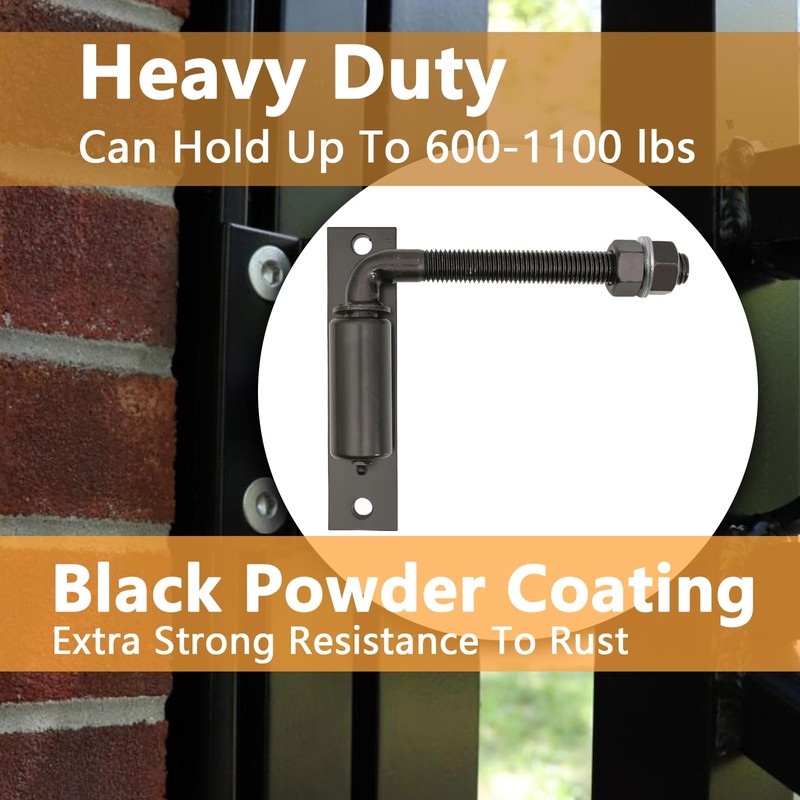 2 Pack Steel J-Bolt Hinge with Plate for Doors Gates,Heavy-Duty
