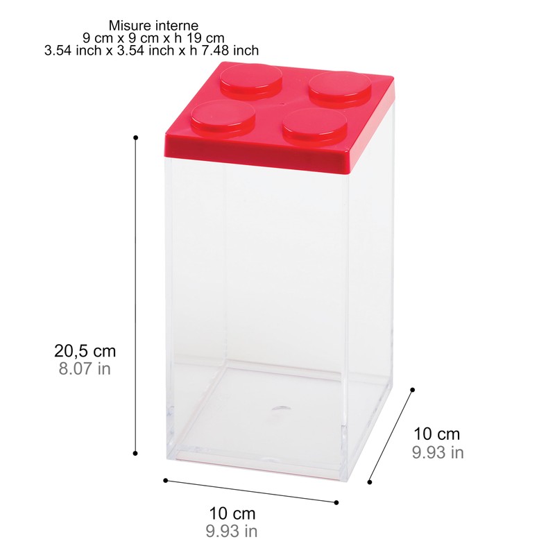 omada Design Confetti or candy container, Brick type, in transparent