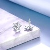 Snowflake Earrings, 925 Sterling Silver Stud Earrings with White Zircon