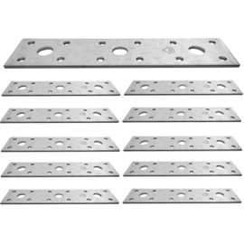 Flat Connecting Joining Plate Galvanised Heavy Duty Metal Steel Sheet 5.91"x 1.38"x 0.1" (150 x 35 x 2.5mm) Pack of 10pcs