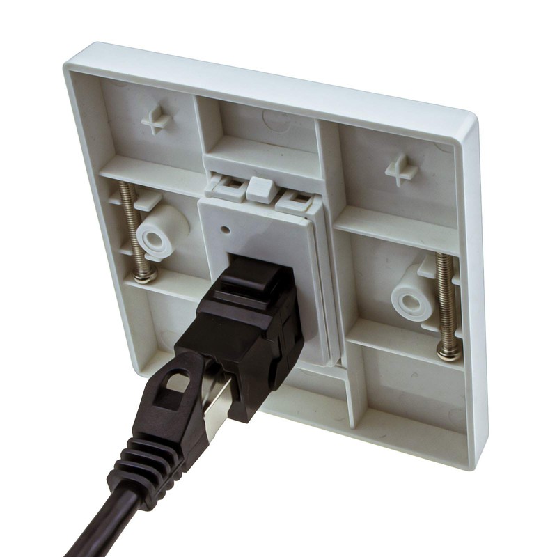 kenable Through Coupler Faceplate Cat5E 1 Port RJ45 Socket Network