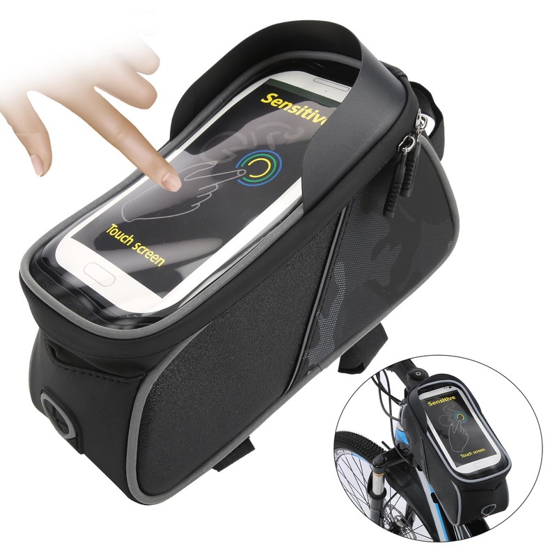 Bike Front Frame Bag Waterproof TPU Sensitive Touch Screen Top
