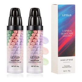 2 Pcs One Step Color Corrector,Color Correcting Facial Serum,Invisible Pore Face Makeup Primer,Oil Control Isolation Cream,Moisturizing Concealer Foundation for Women