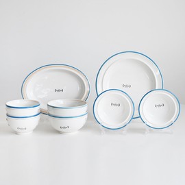 Genuine Syracuse Maple 2-person Dinnerware Set 8P, Syracuse Maple 2-Person Set 8P Brown &amp; Blue / 정품 시라쿠스 메이플 2인 식기세트 8P, 시라쿠스메이플 2인세트 8P 브라운&블루