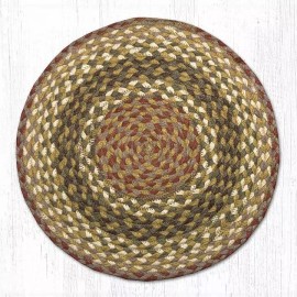 Earth Rugs Braided Jute Chair Pad With 2 Ties 15.5". Burgundy, Olive. Earth Rugs CH-24