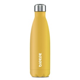BJPKPK Insulated Water Bottles -17oz/500ml -Stainless Steel Water bottles,Sports water bottles Keep cold for 24 Hours and hot for 12 Hours,BPA Free kids water bottles for School-Goldenrod