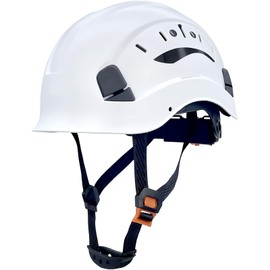 RDSGSO ANSI-Certified Industrial Safety Helmet RGS-6C with Adjustable Vents, 6-Point Suspension Hard Hats for Construction, Rescue, Outdoor Work (White Hard Hats)