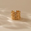 Jewlure 18K Gold-Plated Ring, Women's Fried Dough Twists Multi-Layer Ring,
