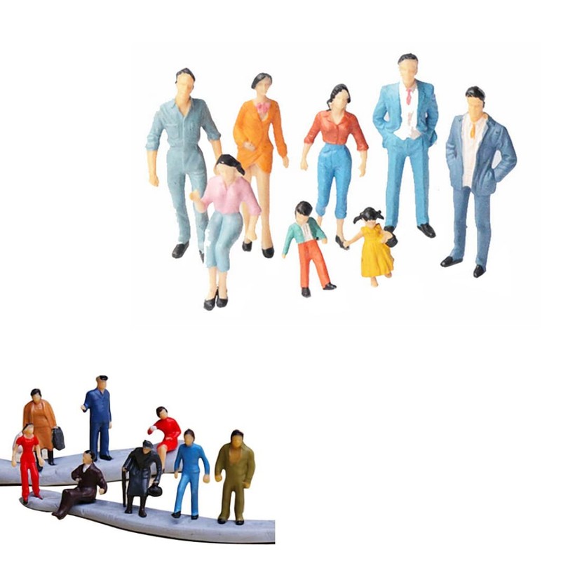 Mini People Figures 1:87 Painted Standing Pose HO Scale for