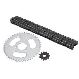 Tiardey Front and Rear T8F Sprocket Chain Set Steel Replacement Gear Chain for Modified Karts ATVs Mini Motorcycles High Performance Gear Chain Set