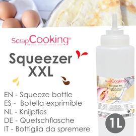 ScrapCooking 5154 - Flacone per salse al cioccolato, ketchup, senape, gelatine, ideale per pancake, arte e arte in plastica alimentare flessibile, bottiglia da cucina
