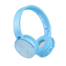 Laser On-Ear Wireless Bluetooth Headphones, Foldable and Rotatable, 15 Hrs Playtime, Micro SD Card Slot, Hands-Free Calls, Voice Assistant, Soft Cushion Ear Cups for Airplane Travel and Sleep - Blue