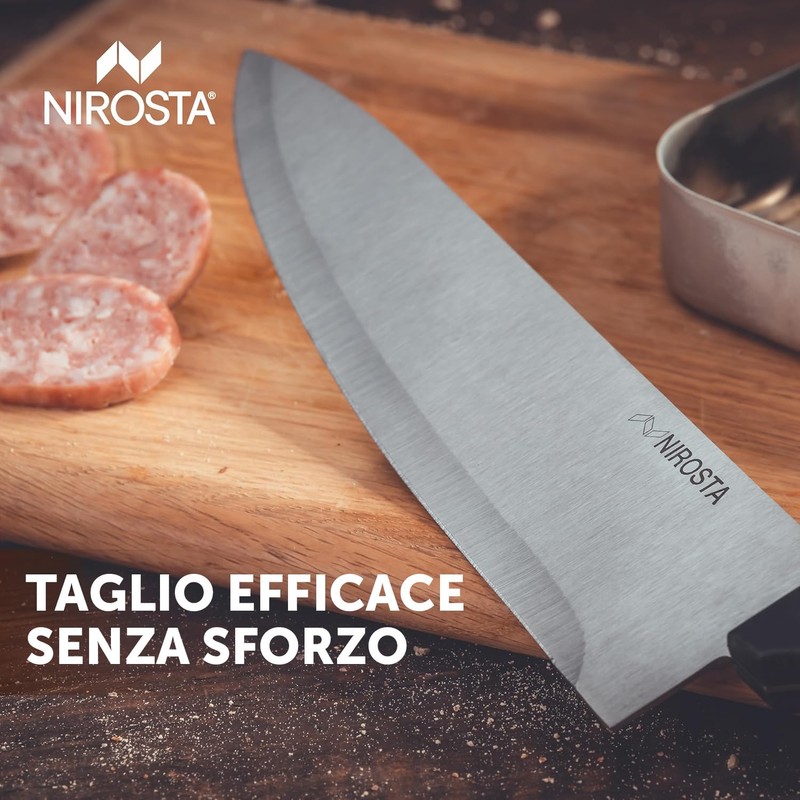 Nirosta Fackelmann Coltello da Cucina Lama Larga, Acciaio, Argento