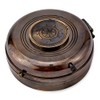 NKlaus Compass with Clock Antique Brass 8 cm Pocket Compass