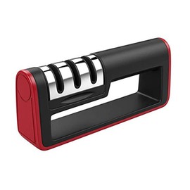 Grill-A-Sharp | Knife Sharpener 3-Stage Tungsten Steel, Diamond Grind, Ceramic Stones, Manual Kitchen Knife Sharpening System (GLOVE NOT INCLUDED)