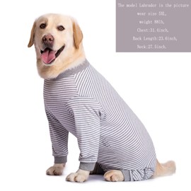 Yeapeeto Dog Onesie Surgery Recovery Suit for Large Medium Bodysuit Dogs Pajamas PJS Full Body for Shedding, Prevent Licking, Wound Protection, Cone Alternative (4X-Large (Pack of 1), Grey)