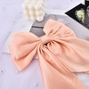 Coquette Satin Bowknot Barrettes Clips Long Tail Big Champagne Pink