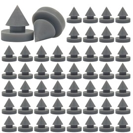 AYWFEY 50 Pcs Rubber Door Silencer, 1/2 Inch Diameter Anti Collision Silencer for Door Frame, Door Slam Preventer, Metal Door Slam Silencer Hinge Outlet Door Silencers, for Metal Door Frame, Gray
