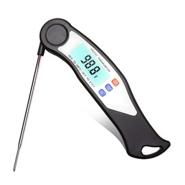 BEFORE Digital Meat Thermometer- Instant Read Food Thermometer for Cooking, Collapsible Probe with Backlight Waterproof Food Thermometer,for Turkey Grill BBQ Candy.Meat.Steak, Black