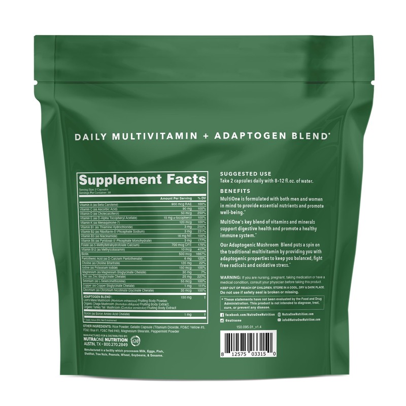 MultiOne Men & Women’s Daily Multivitamin - Essential Nutrients and