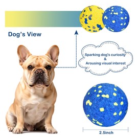 petizer 6 Pack 2.5’’ ETPU Tennis Balls Dog Toy for Aggressive Chewers, High Bounce Dog Fetch Balls, Floating Water Ball Toys for Large Medium Small Dogs & Puppies, Durable Teething Chew Toys