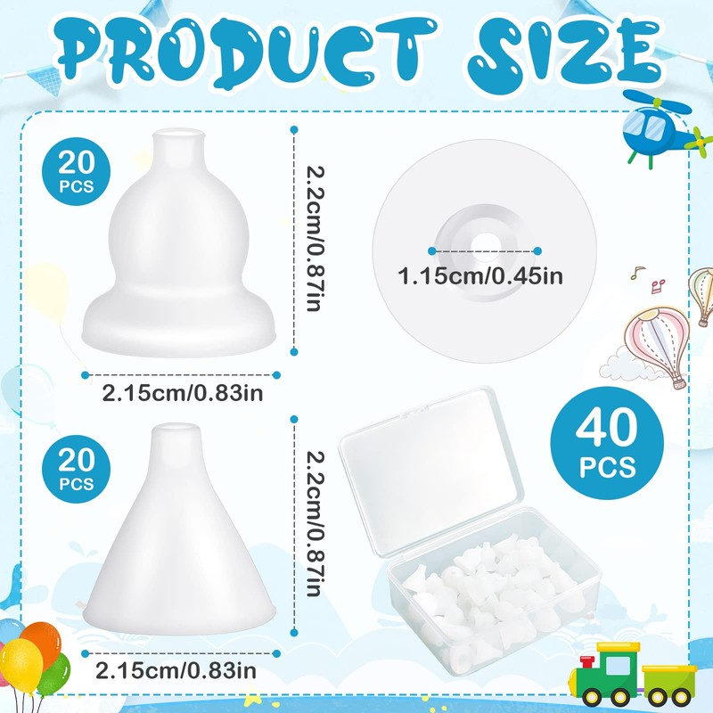 Fabbay 40 Pcs Nasal Aspirator Replacement Tips Silicone Tips for