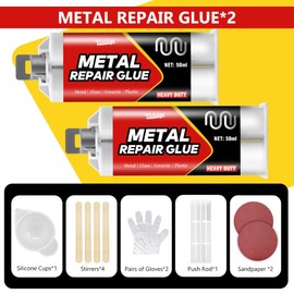 Metal Glue 100ml, High Strength Metal Epoxy Glue for Welding Stainless Steel, Galvanized Steel, Aluminum Alloy, Copper, Glass, Ceramic and DIY Craft, Sturdy, Heat-Resistant Liquid Metal Glue
