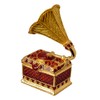 FJ FENGZHIJIE Trinket Box Gramophone Decor Gold Plated Crystal Phonograph
