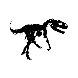 Dinosaur Wall Decal Sticker Vinyl Art Raptor Dino Bones. 40in Tall x 56in Wide (Black) (Facing to The Right). Easy to Apply & Removable. #MMartin154s-BLACK