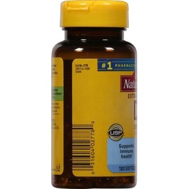 Nature Made Extra Strength Vitamin D3 5000 IU (125 mcg), Dietary Supplement for Bone, Teeth, Muscle and Immune Health Support, 180 Softgels, 180 Day Supply