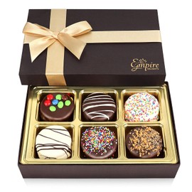 Gourmet Cookies Gift Basket - Delicious Chocolate Gift Basket Great for Birthday Treats for Women and Men - Fancy Chocolate Covered Cookies for Gifting, 6 Count