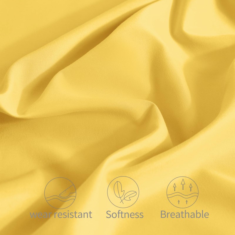 Horbaunal 2 Pack Microfiber Body Pillow Covers Yellow Body Pillow