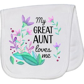 inktastic My Great Aunt Loves Me Baby Burp Cloth White 43bc6