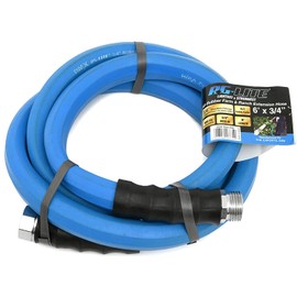 AG-LITE BSAL3406 3/4" x 06' Hot/Cold Water Rubber Garden Hose, 100% Rubber, Ultra-Light, Super Strong, 500 PSI, -50F to 190F Degrees, High Strength Polyester Braided