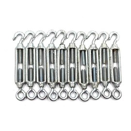 10 x Heavy Duty Galvanised Turnbuckle Strainer M5 Hook Eye Wire Tensioner