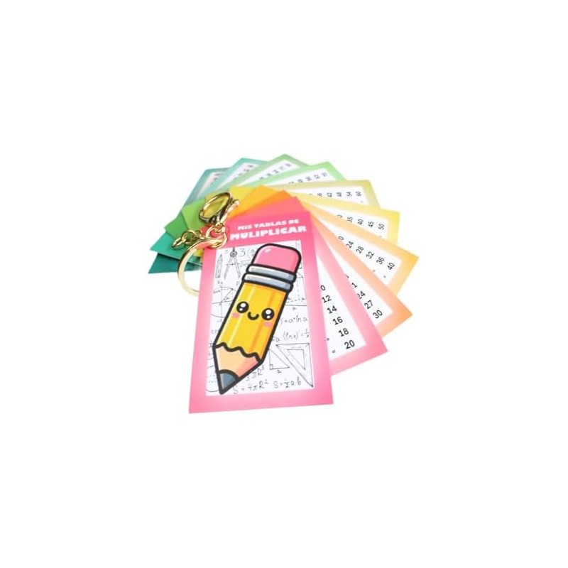 Llavero Didáctico de Tablas de Multiplicar, Material Educativo Lápiz