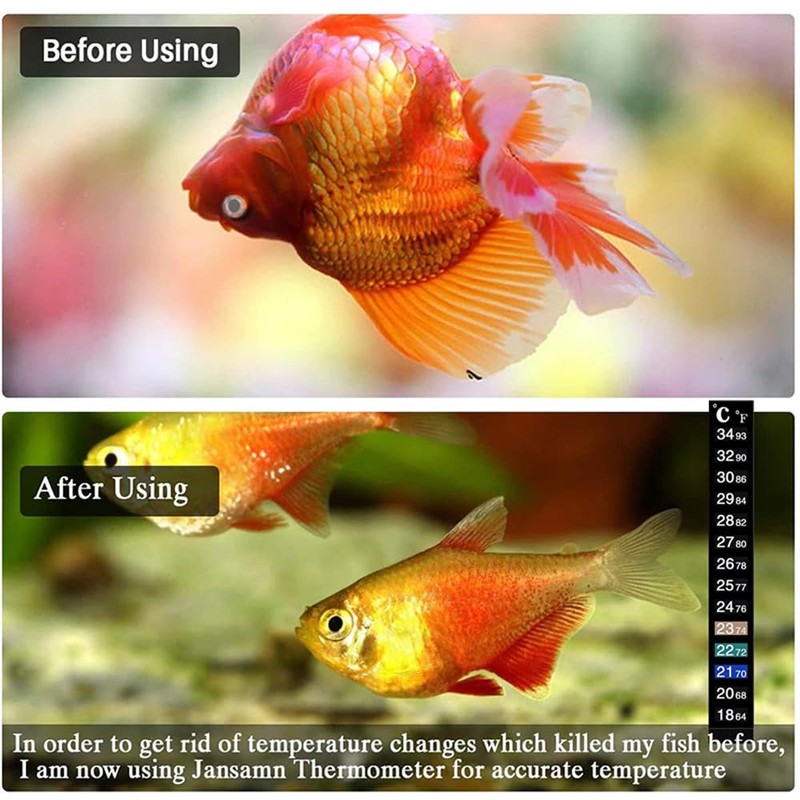 Aquarium Thermometer Fish Tank Sticker Temperature Strip Dual Scale