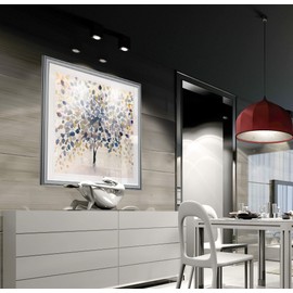 Renditions Gallery Past Autumn Mid Century Decor Painting Contemporary Art Framed Tree Pictures Floral Prints Giclee Modern Home, 16x16