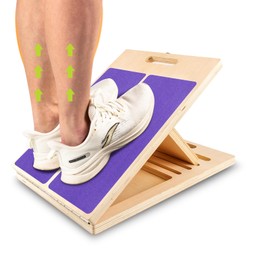 Slant Board for Calf Stretching, Adjustable Portable Wooden Incline Board for Calf Stretcher with Training Poster, 300 Lbs Weight Capacity Calf Stretch Wedge for Leg, Knees, Heel, Ankle & Stretching