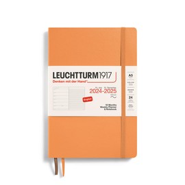 LEUCHTTURM1917 - Weekly Planner and Notebook Softcover Medium (A5), 18-month, Jul. 2024 - Dec. 2025, English, Apricot
