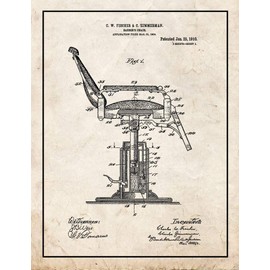 Barber's Chair Patent Print Old Look with Border (24" x 30") M12176